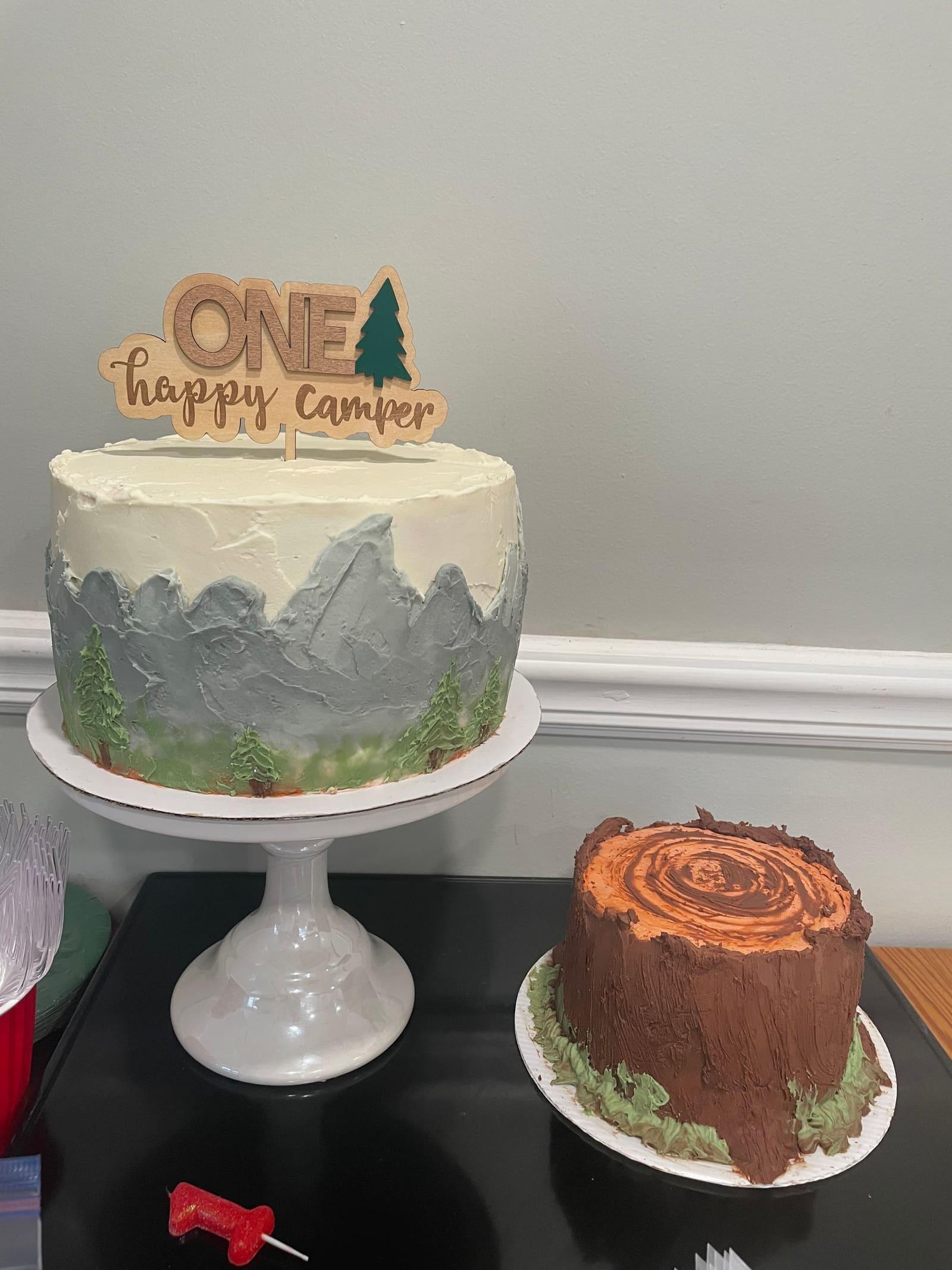Happy Camper birthday cake